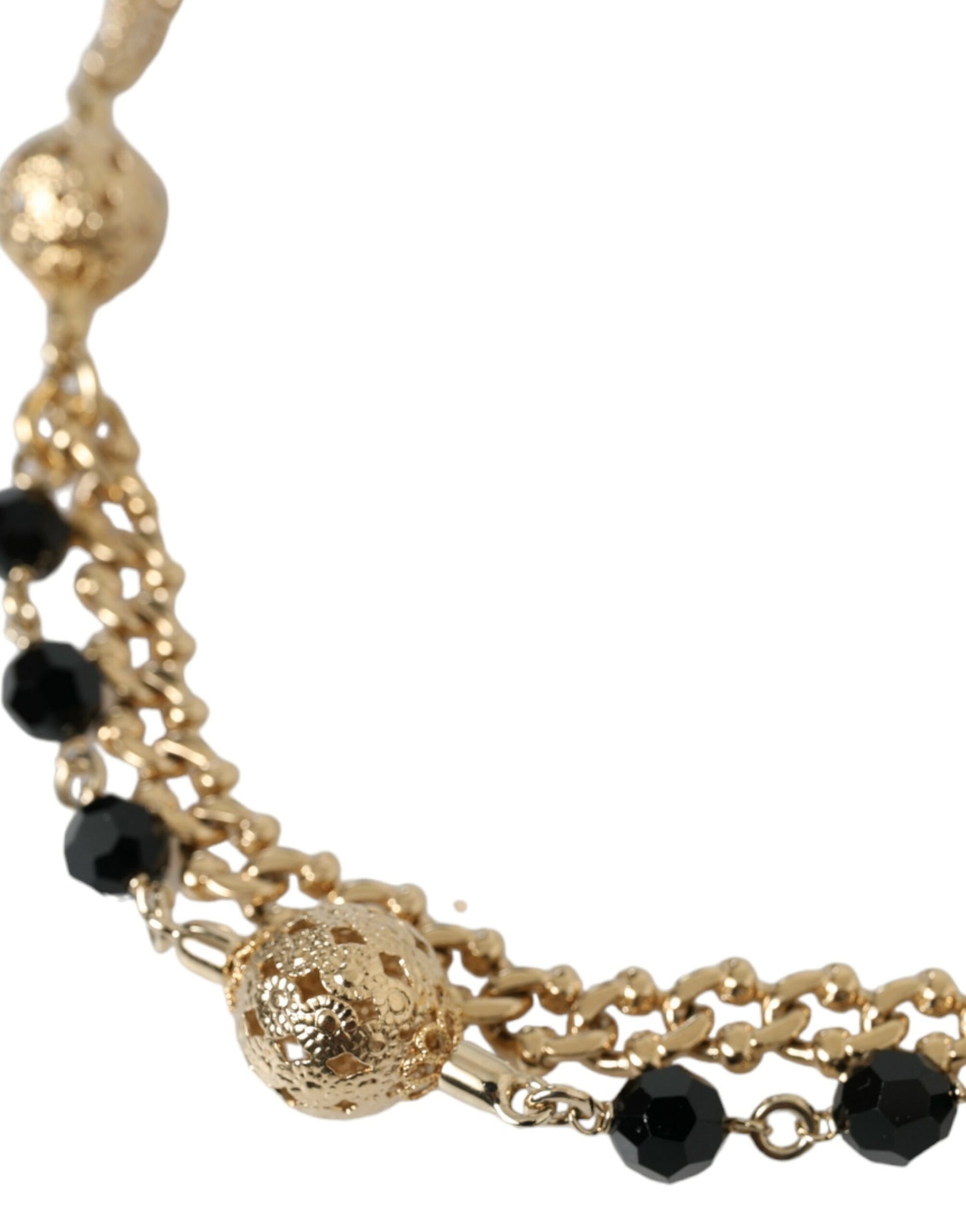 Schwarzer Wildleder-Taillengürtel mit goldener Kette und Kristallen