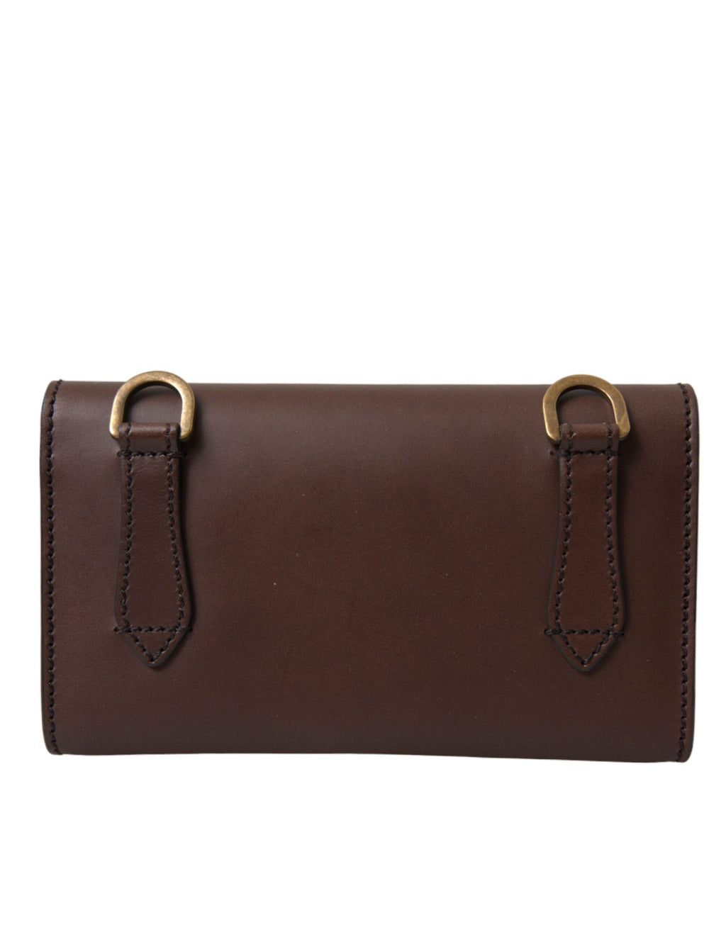 Brown Leather Logo Embossed Men Mini Shoulder Bag