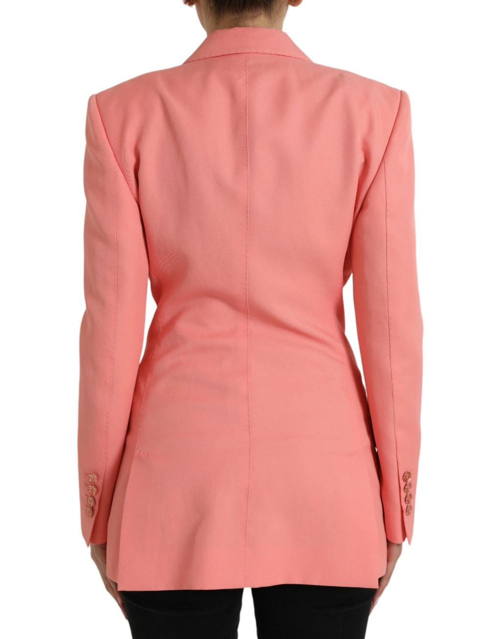 Rosafarbene einreihige Blazerjacke aus Polyester