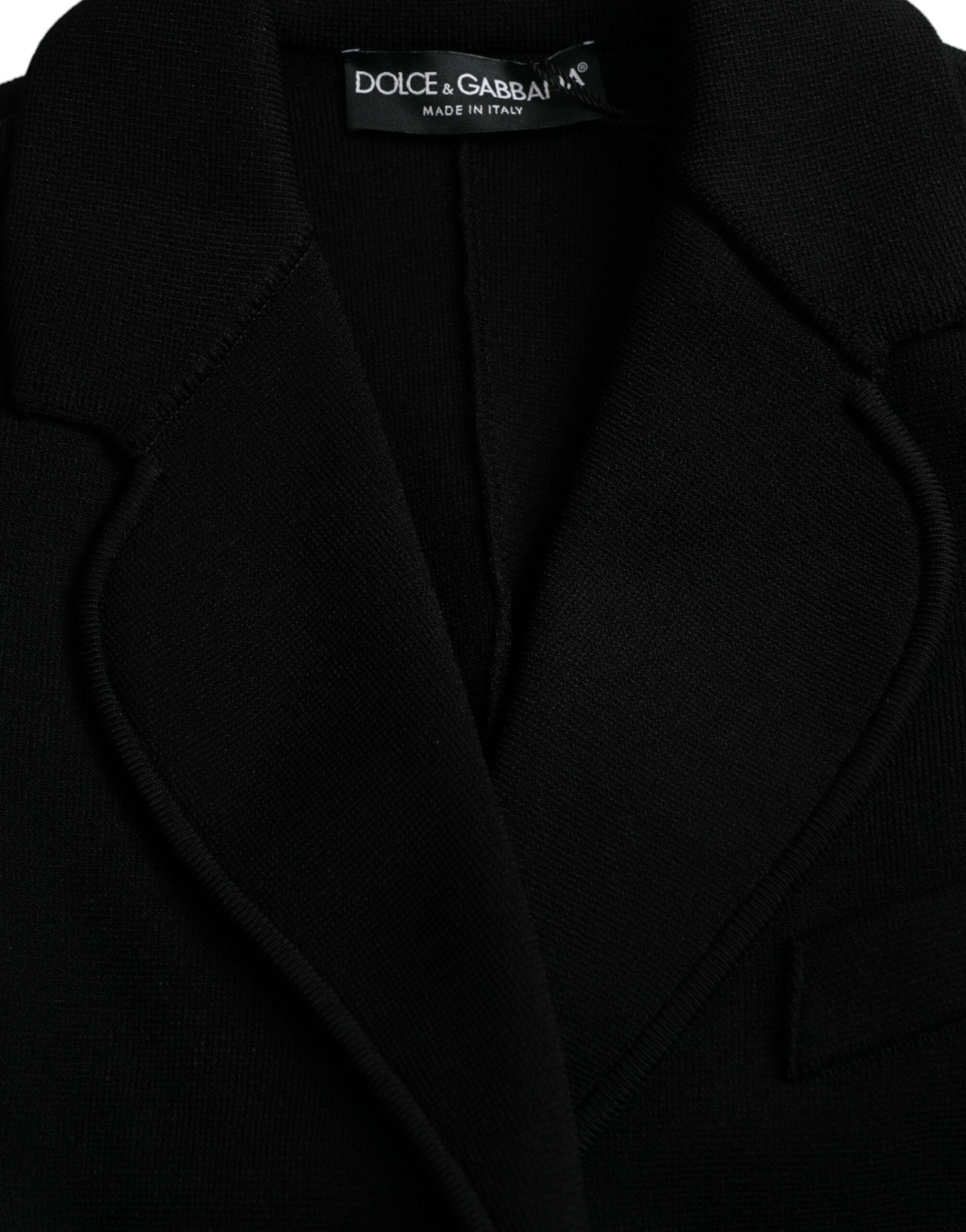 Schwarze einreihige Blazerjacke aus Viskose