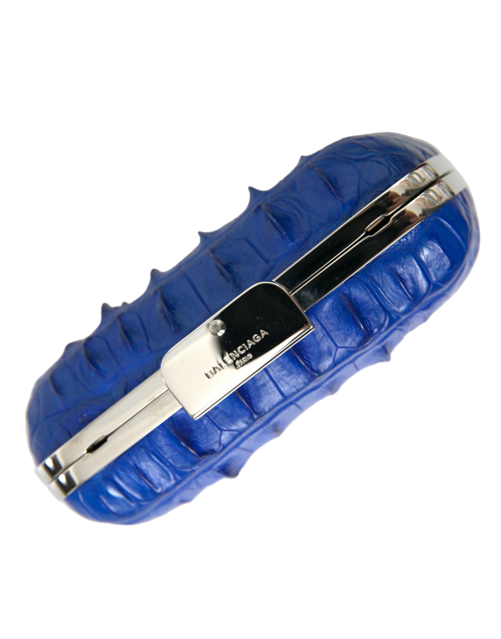 Blaue Umhängetasche aus exotischem Leder