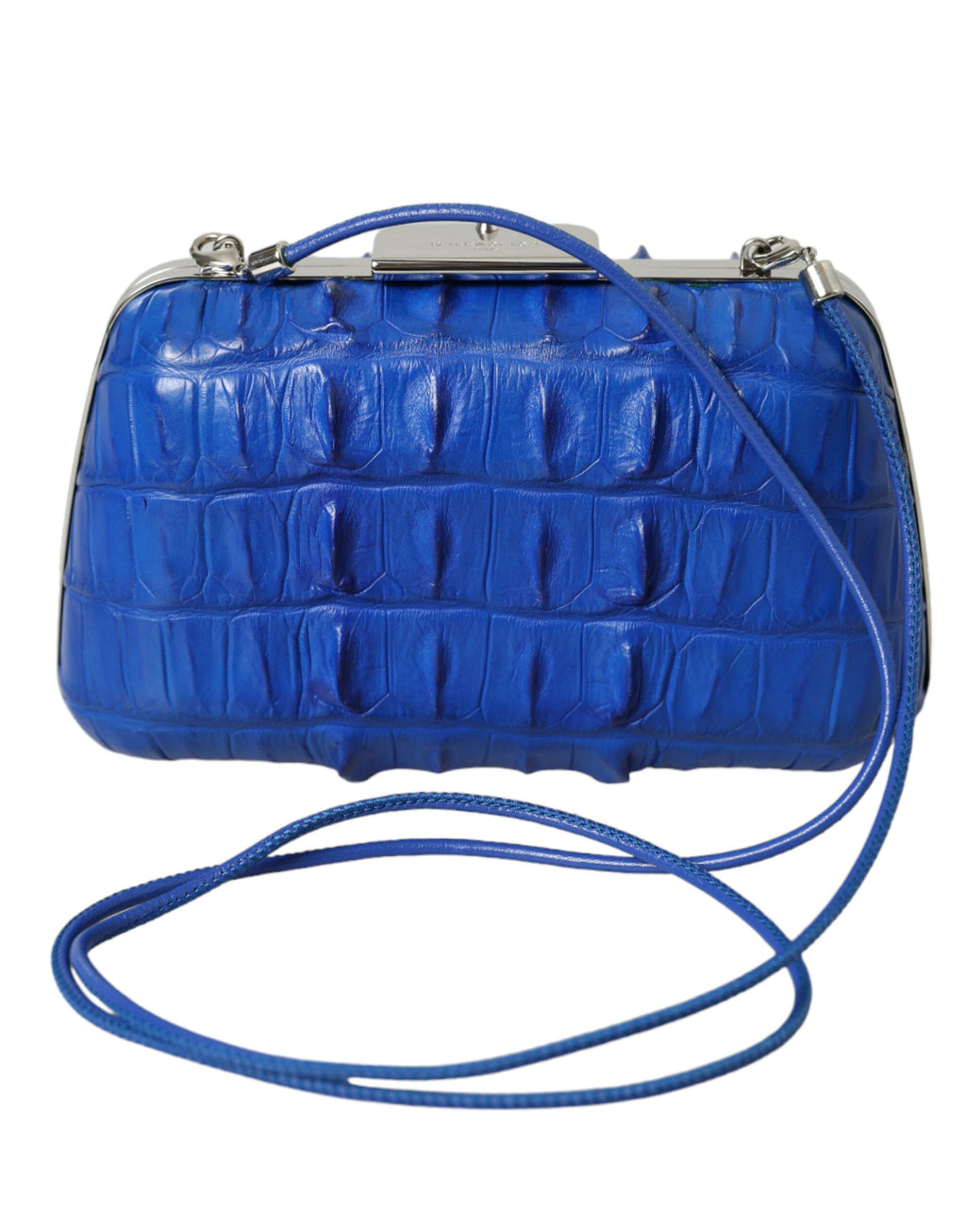 Blaue Umhängetasche aus exotischem Leder