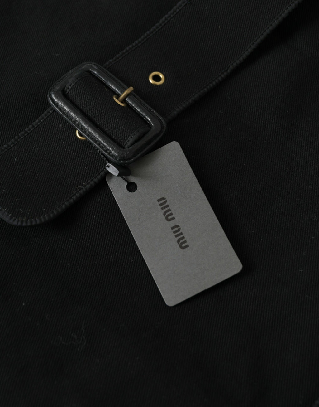 Black Canvas Denim Logo Shoulder Tote Shopping Bag