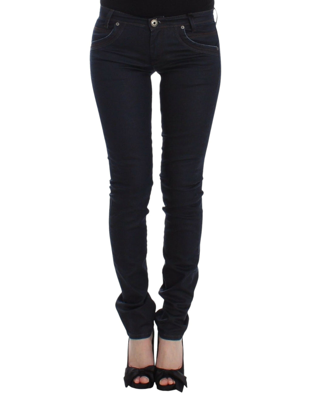 Blaue Slim Jeans Denim Hose Skinny Leg Stretch
