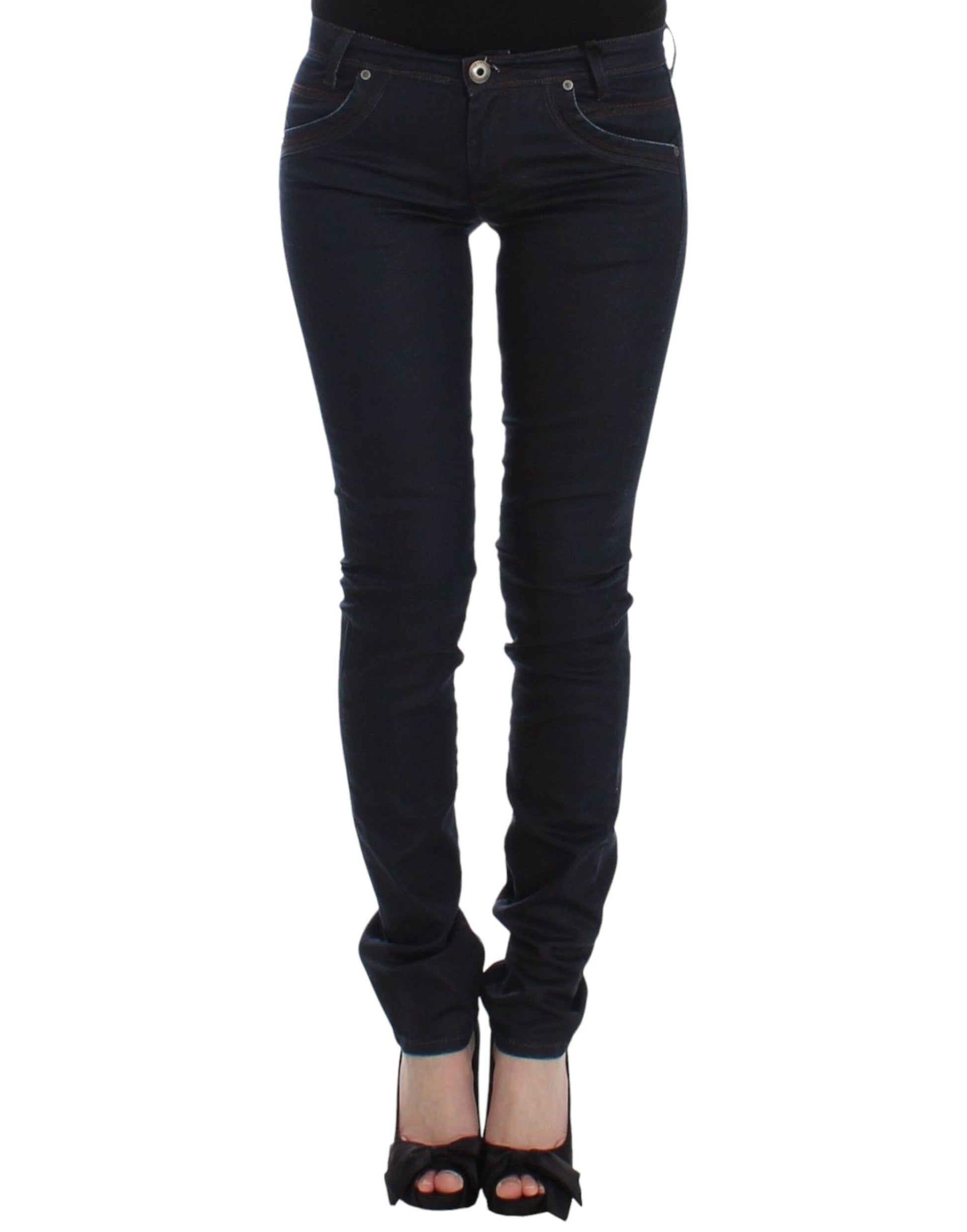 Blaue Slim Jeans Denim Hose Skinny Leg Stretch