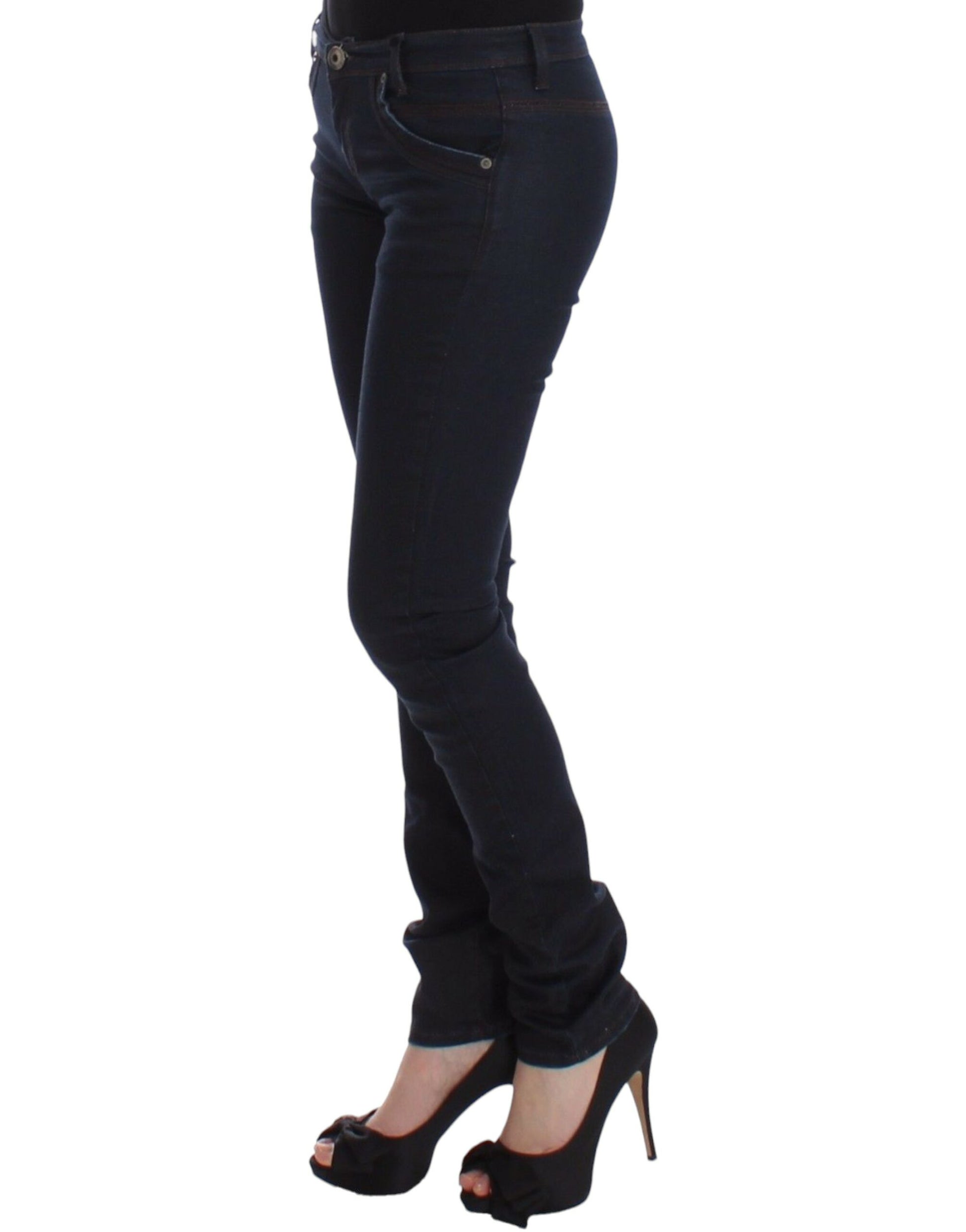 Blaue Slim Jeans Denim Hose Skinny Leg Stretch