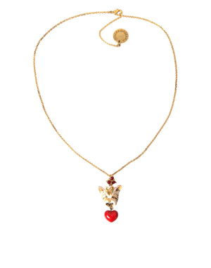Gold Messing Kette Hund Herz Anhänger Charm Halskette