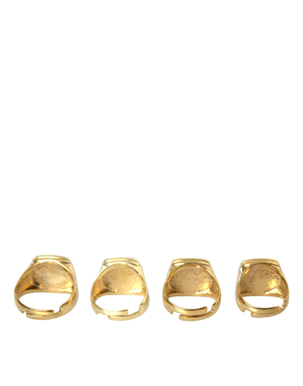 Gold Messing KING Emaille Set mit 4 Ringen