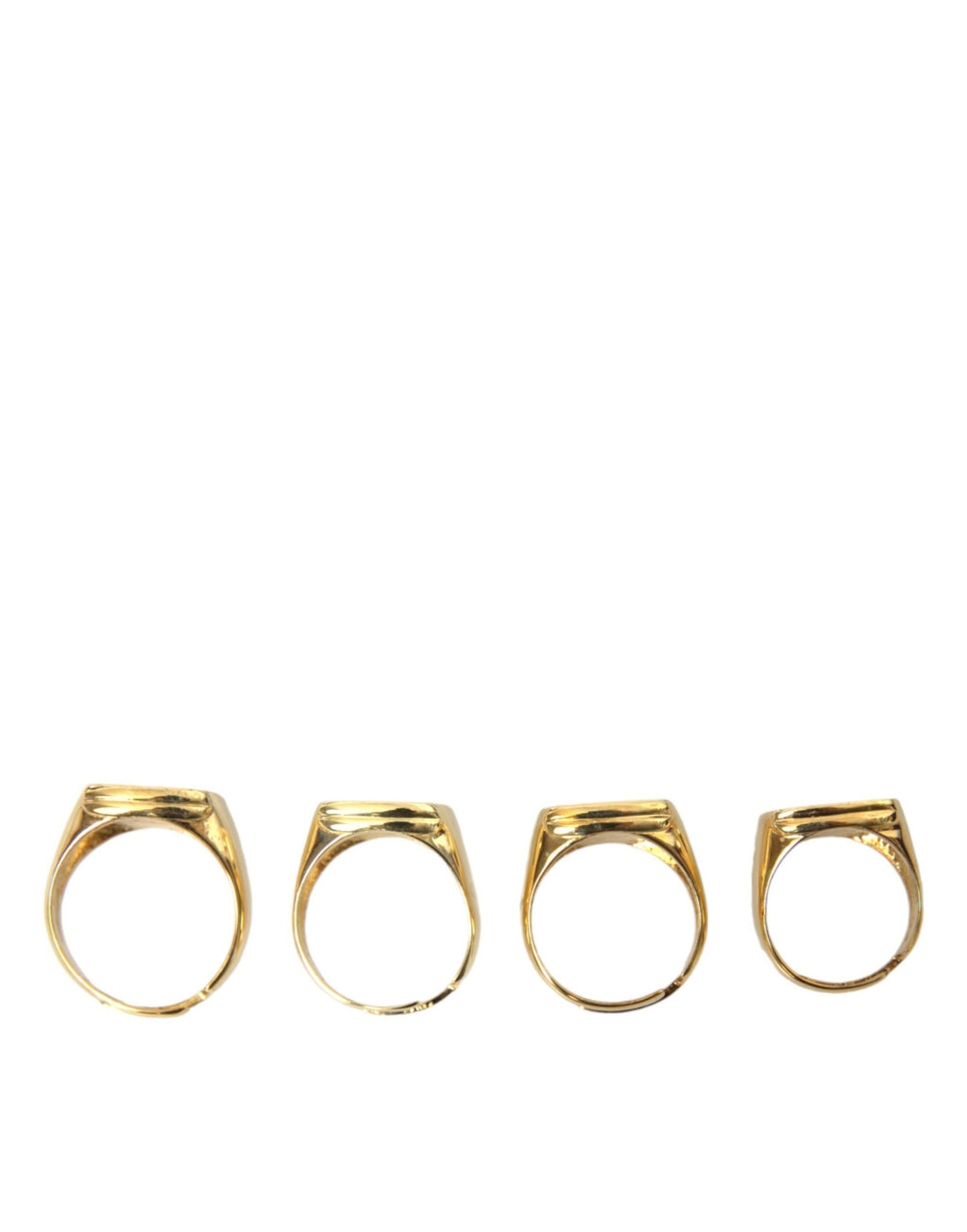 Gold Messing KING Emaille Set mit 4 Ringen