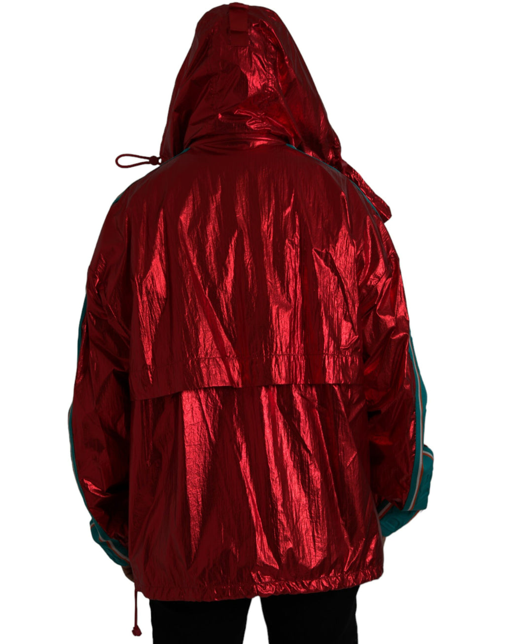 Rote Kapuzenpulloverjacke aus Nylon