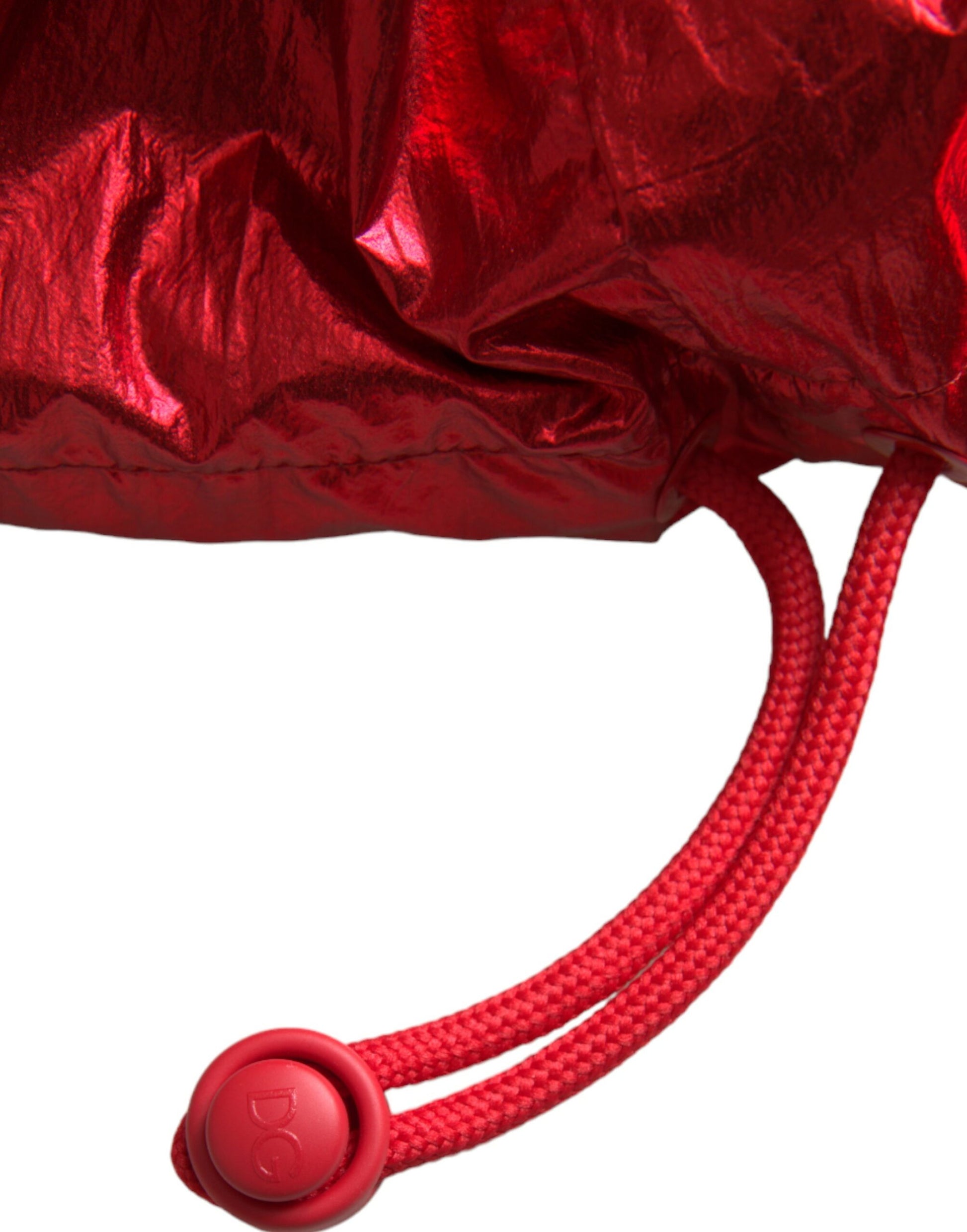 Rote Kapuzenpulloverjacke aus Nylon