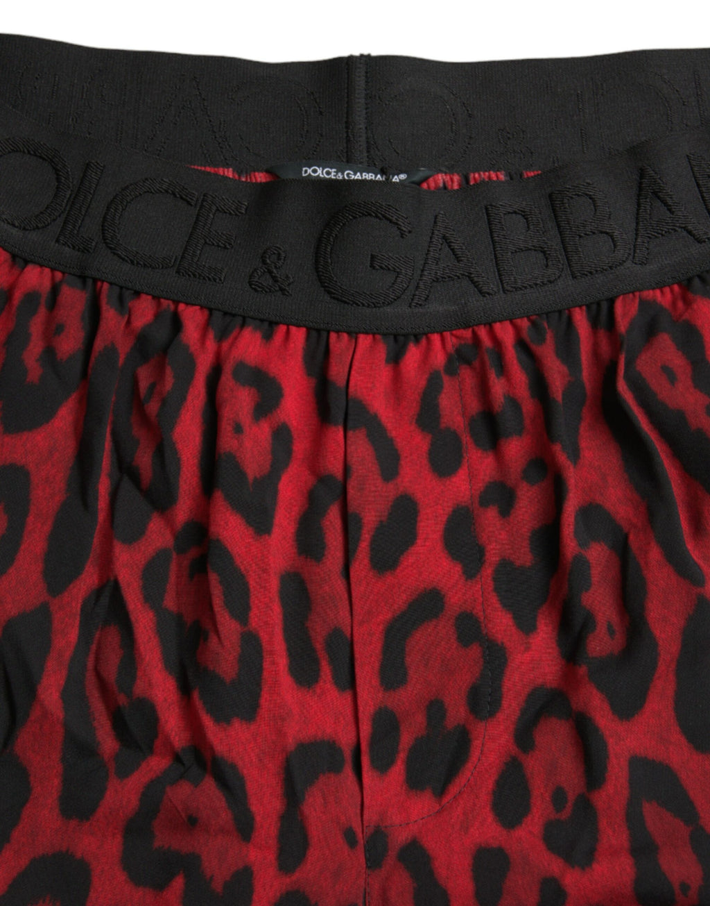 Rote Viskose-Bermudashorts mit Leopardenmuster