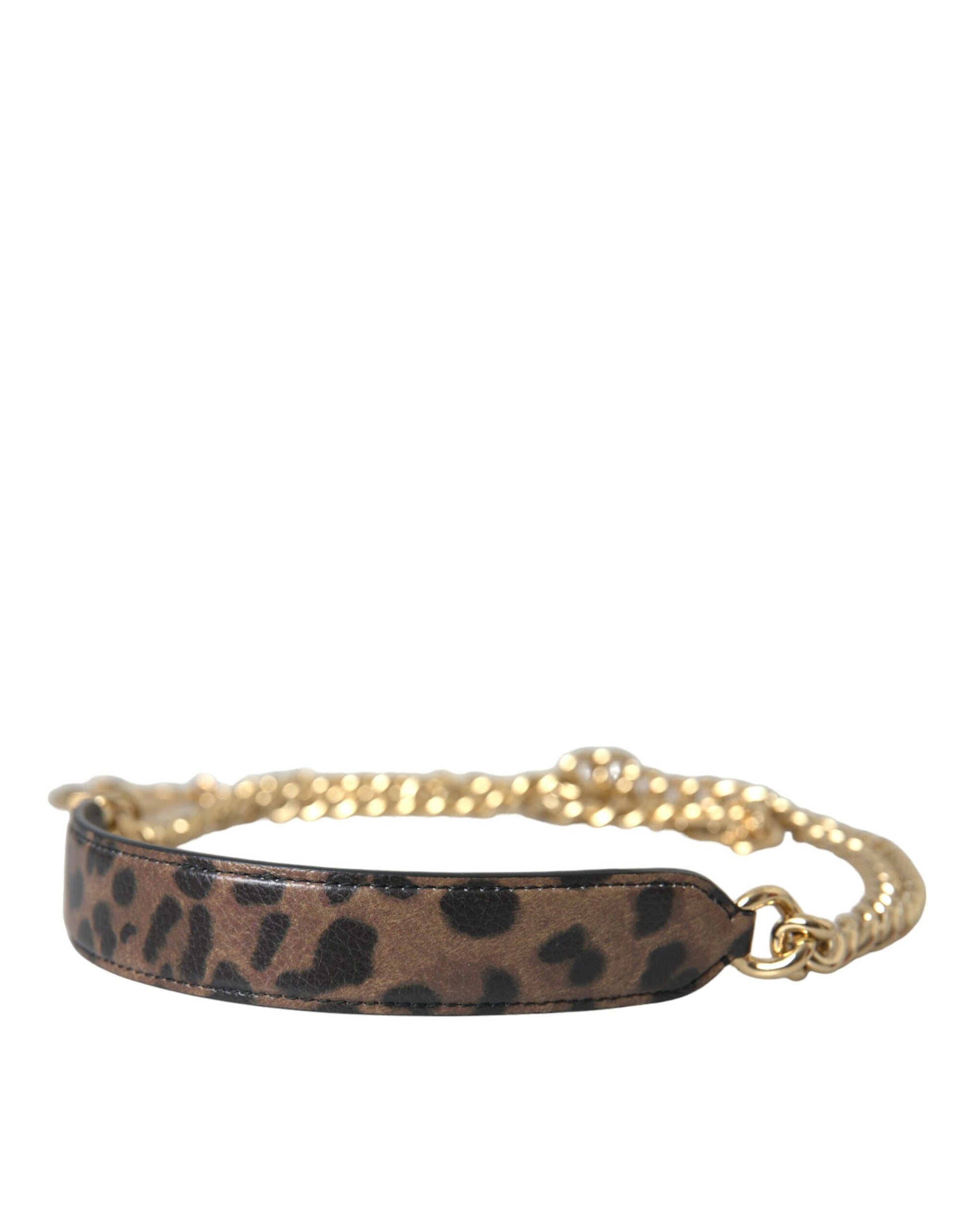 Brauner Schultergurt für Handtaschenzubehör mit Leopardenmuster