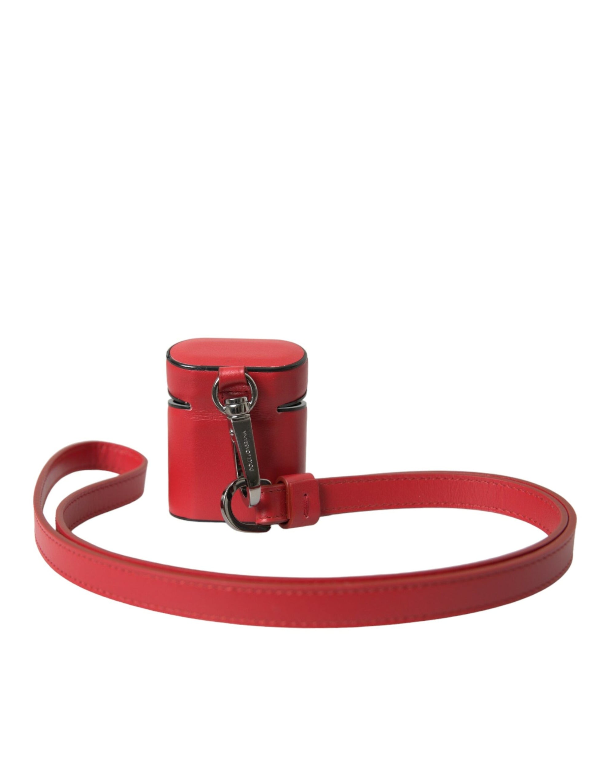 Rotes Kalbsleder-Logo-Print-Band für Herren-Airpods-Hülle