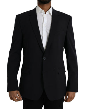 Schwarzer MARTINI Einreihiger Mantelblazer