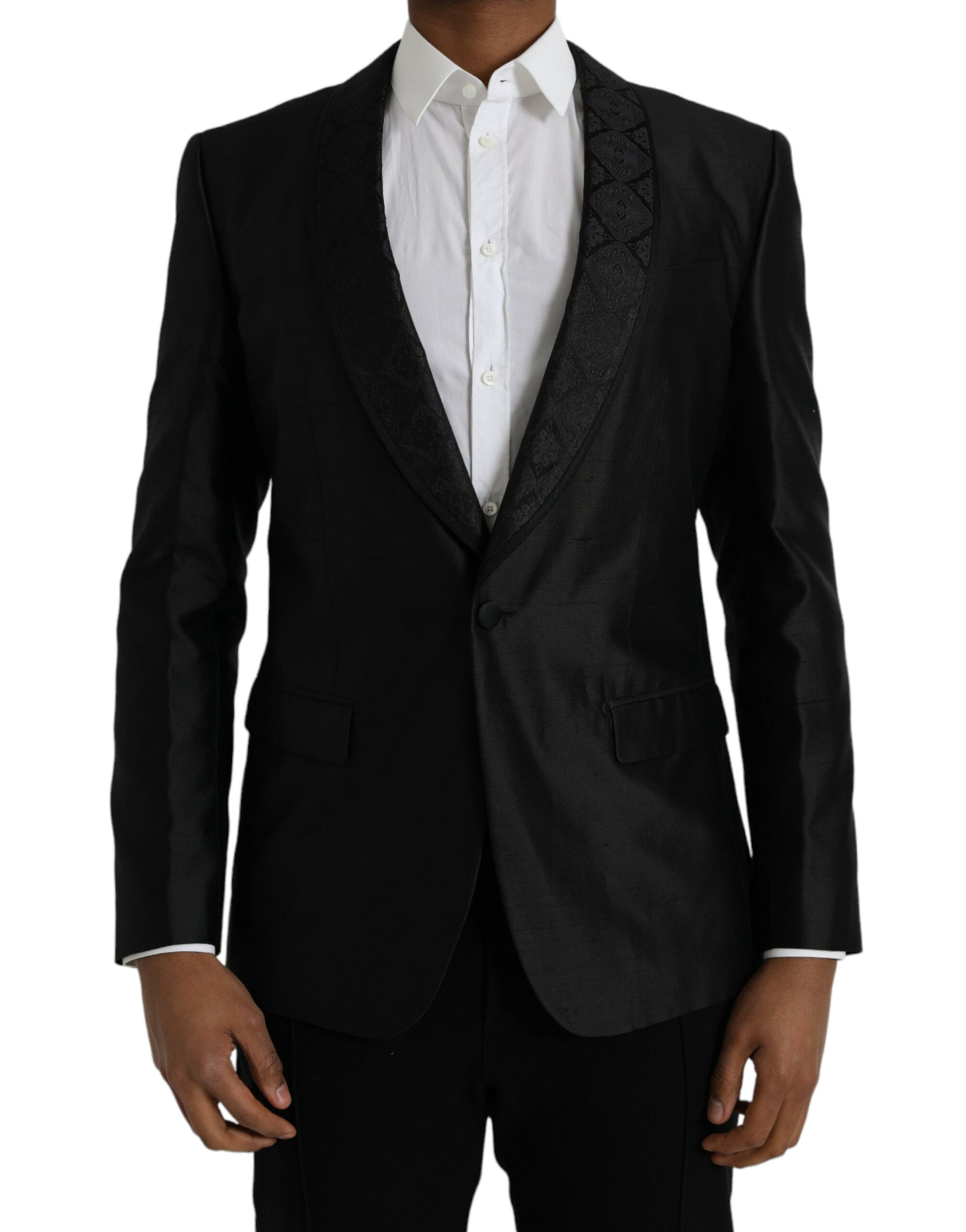 Schwarzer MARTINI Einreihiger Mantelblazer
