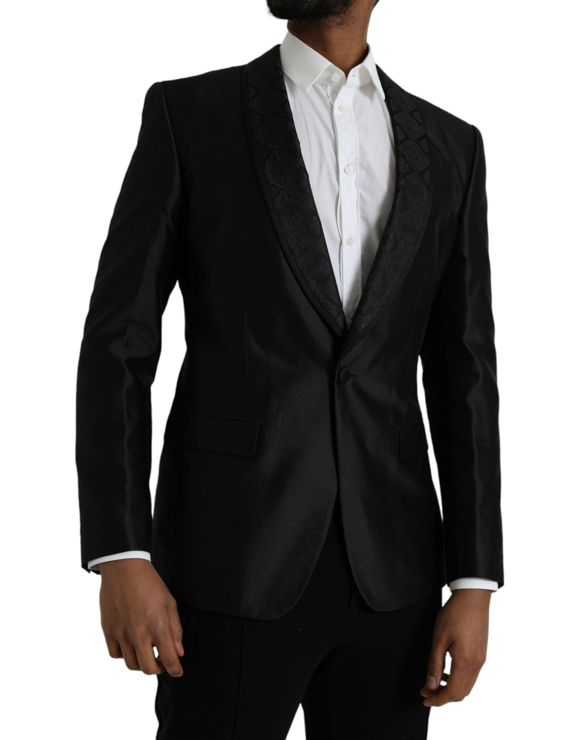 Schwarzer MARTINI Einreihiger Mantelblazer