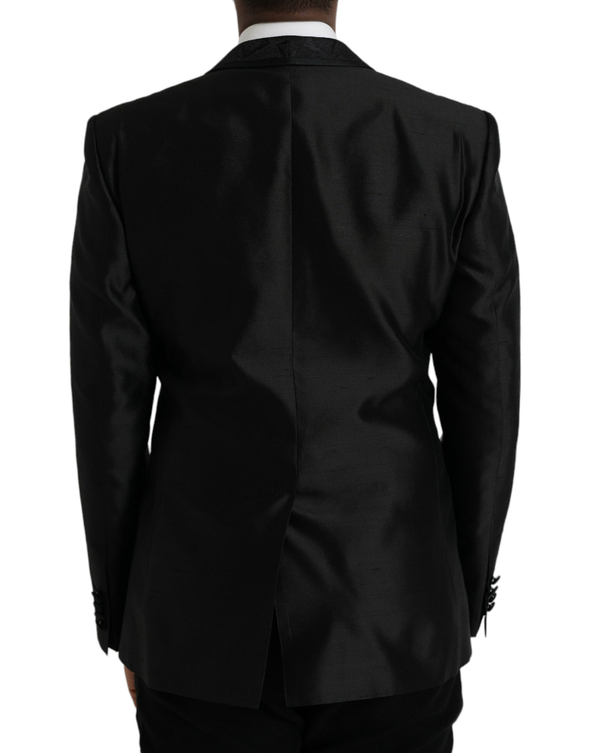 Schwarzer MARTINI Einreihiger Mantelblazer