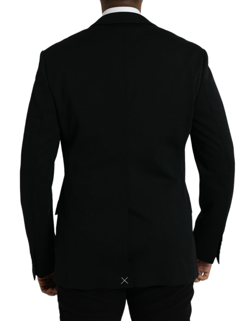 Schwarzer einreihiger Blazer aus Wolle