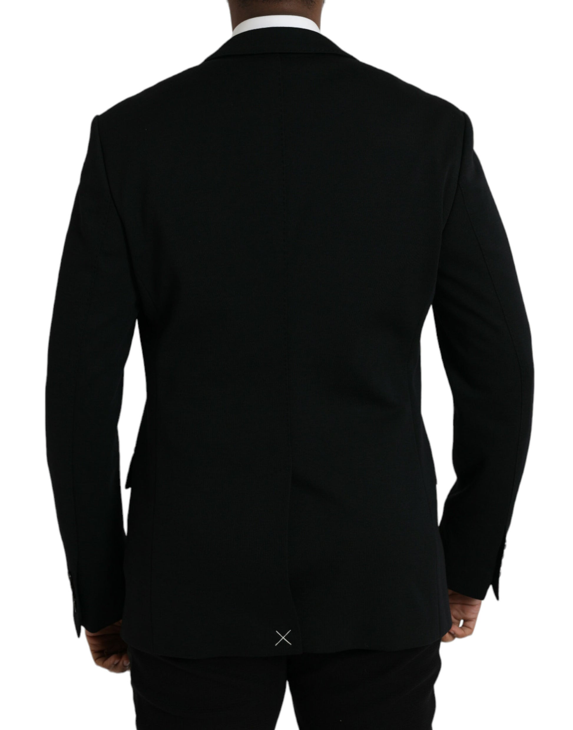 Schwarzer einreihiger Blazer aus Wolle