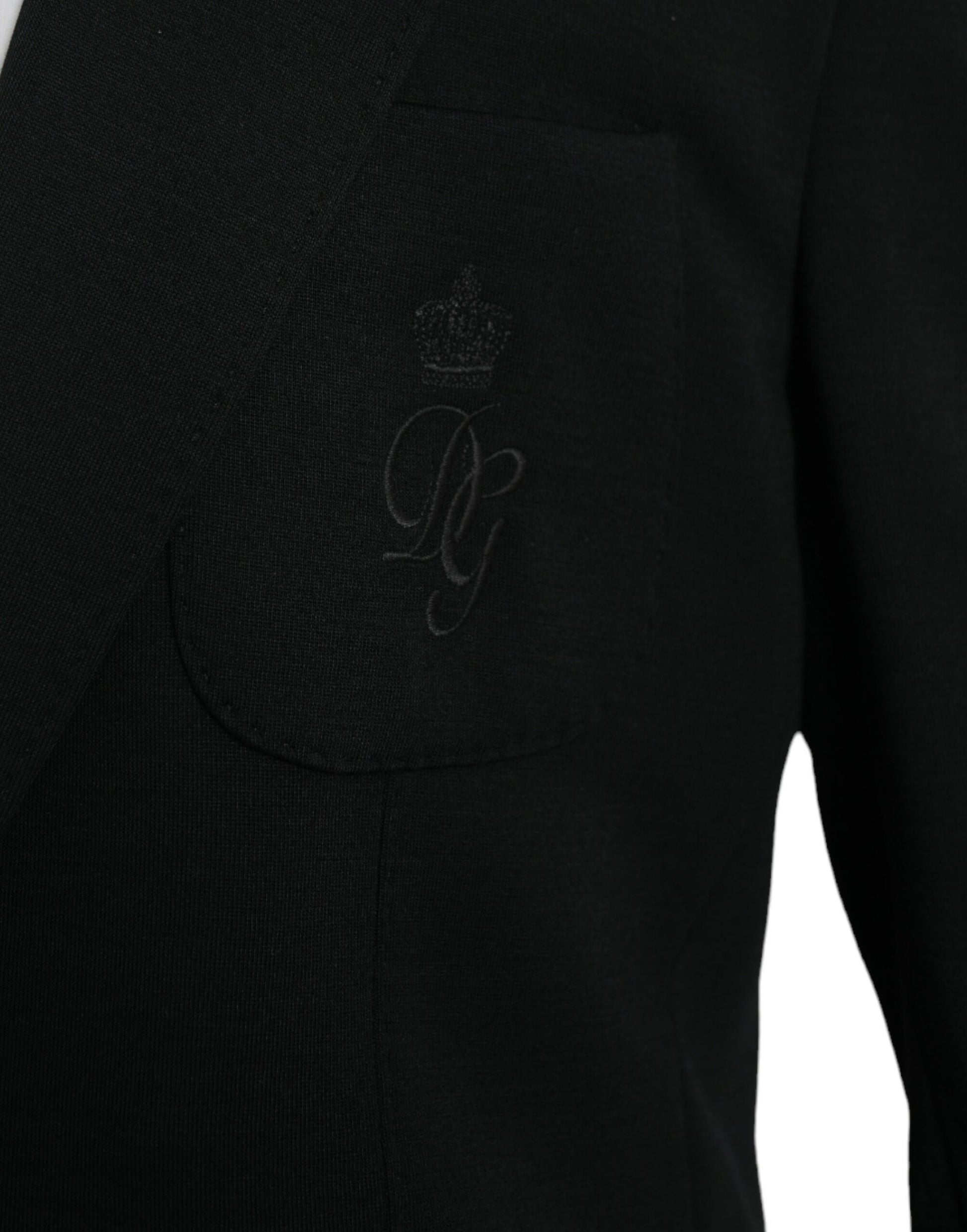 Schwarzer einreihiger Blazer aus Wolle
