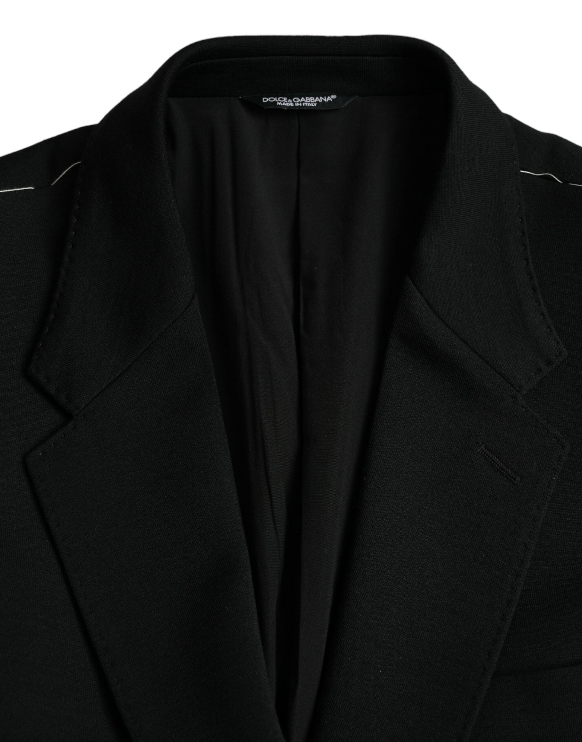 Schwarzer einreihiger Blazer aus Wolle