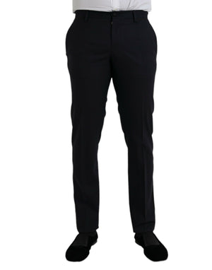 Dunkelblaue Slim Fit Anzughose aus Wolle