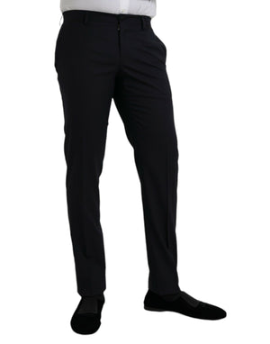 Dunkelblaue Slim Fit Anzughose aus Wolle