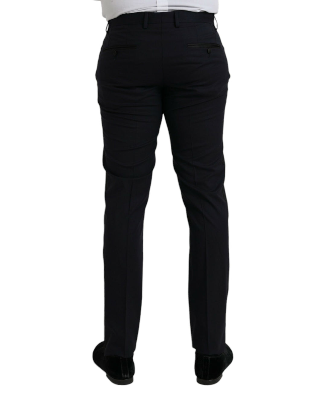 Dunkelblaue Slim Fit Anzughose aus Wolle