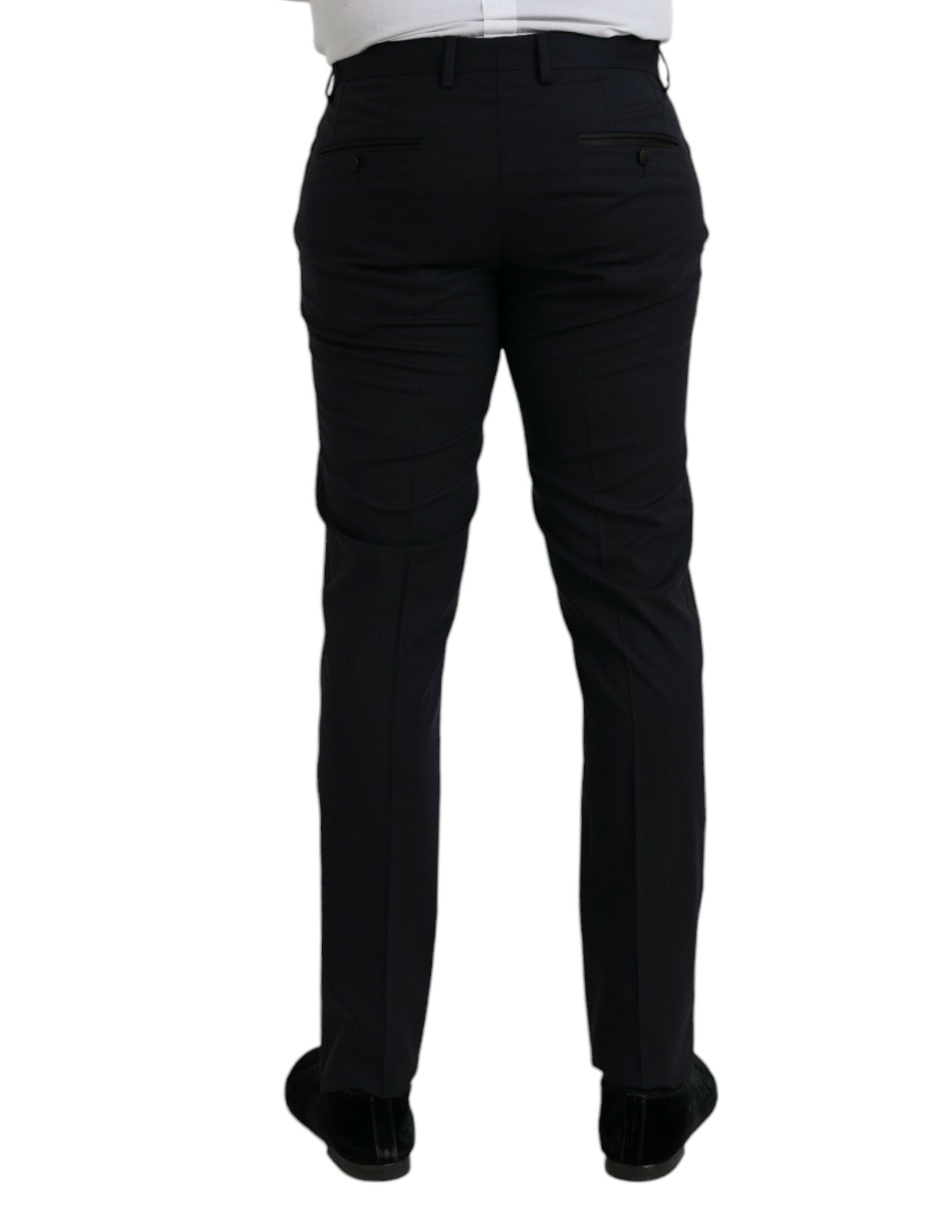 Dunkelblaue Slim Fit Anzughose aus Wolle
