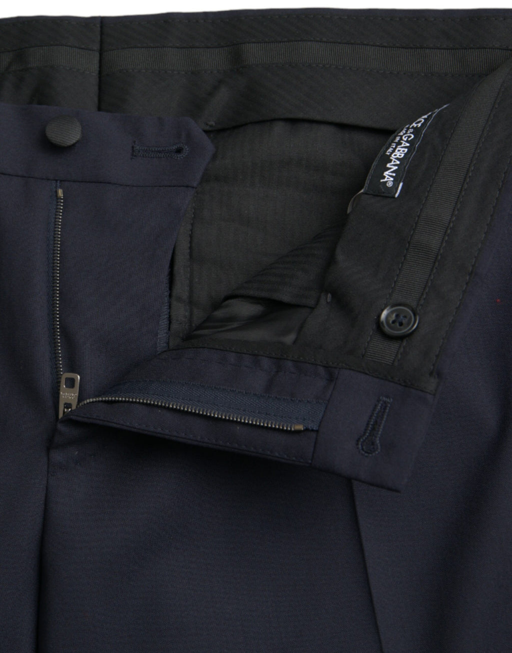 Dunkelblaue Slim Fit Anzughose aus Wolle