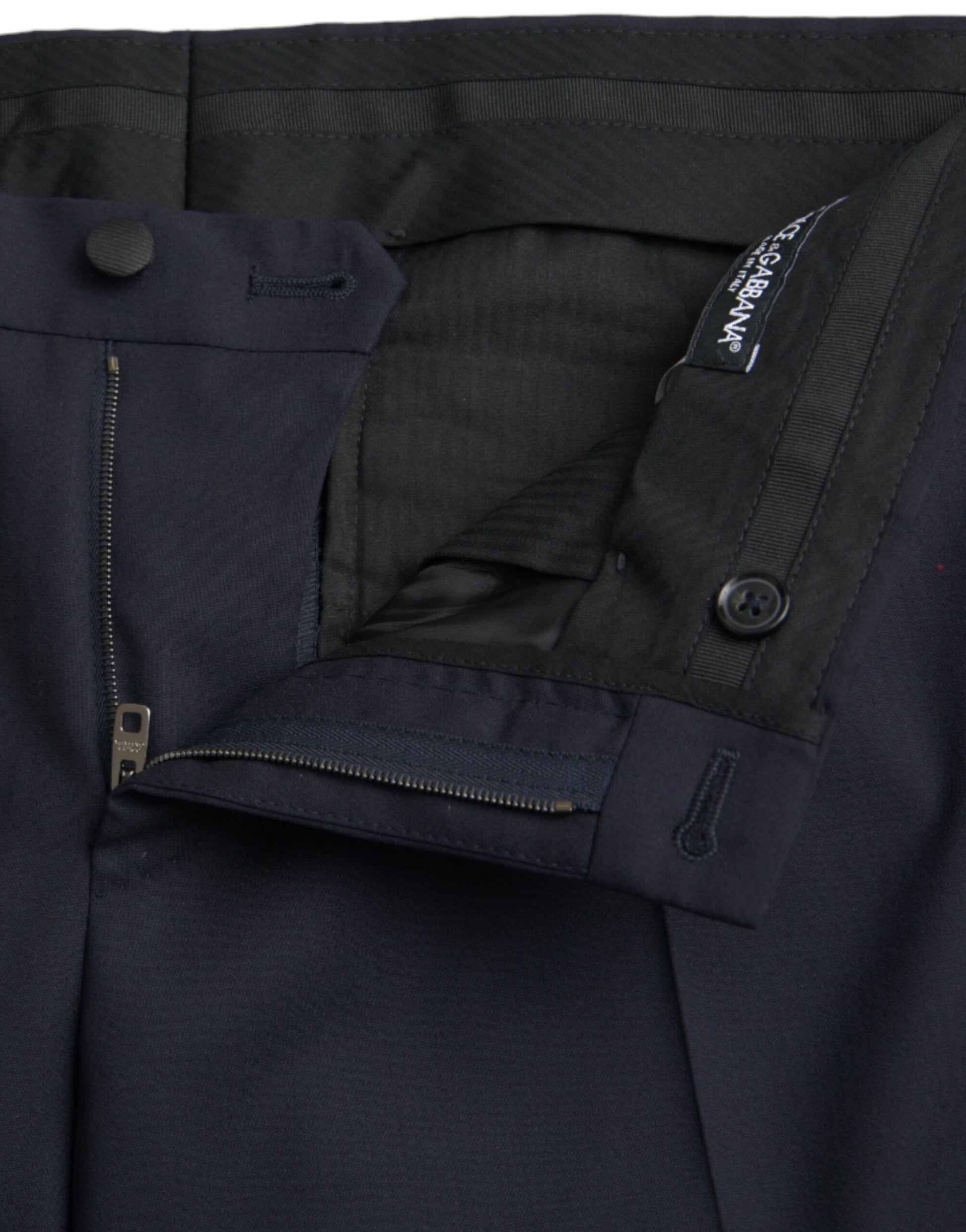 Dunkelblaue Slim Fit Anzughose aus Wolle