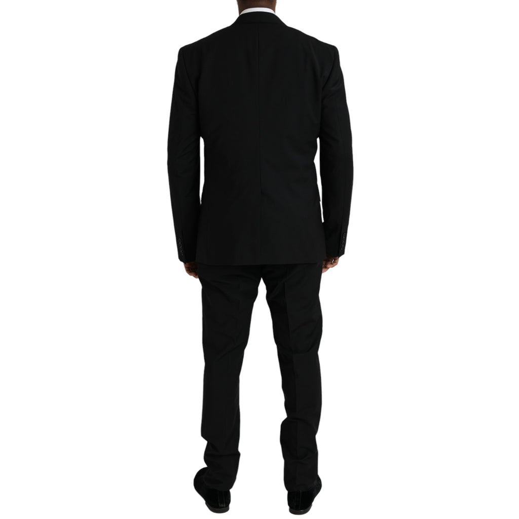 Schwarzer STAFF-Formeller 3-teiliger Anzug aus Polyester