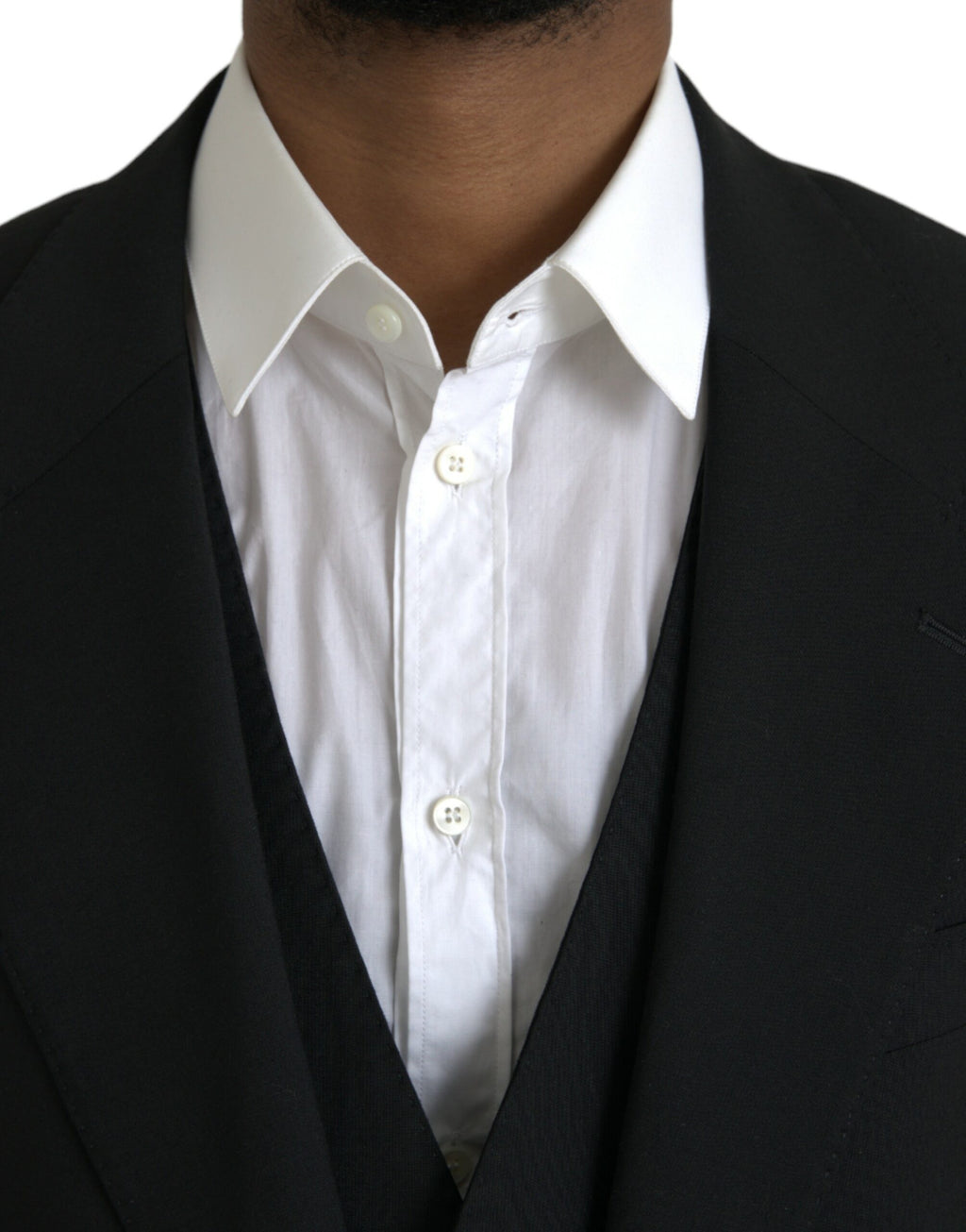 Schwarzer STAFF-Formeller 3-teiliger Anzug aus Polyester