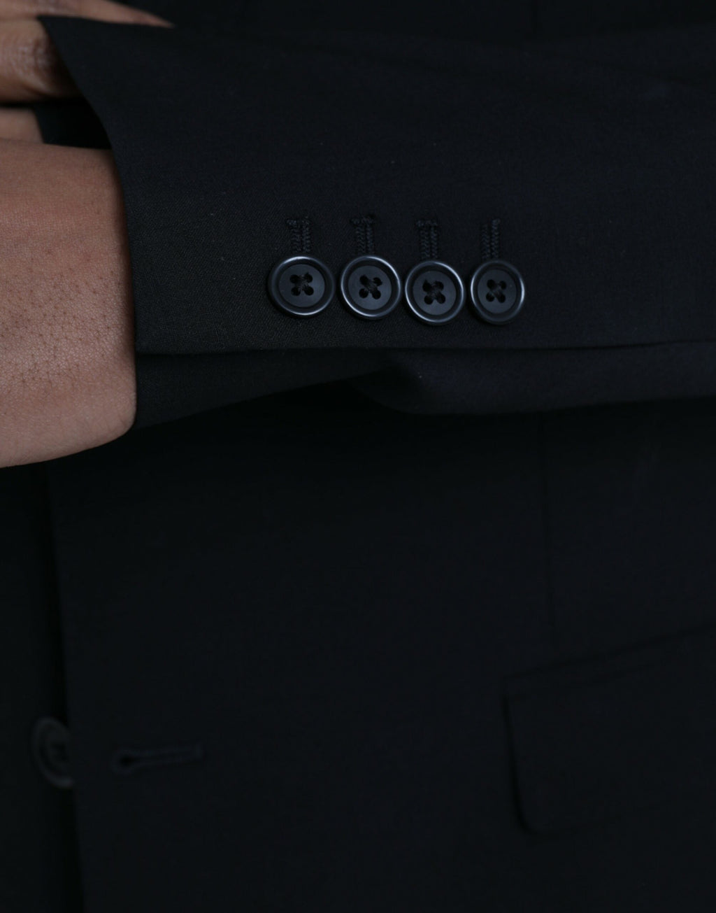 Schwarzer STAFF-Formeller 3-teiliger Anzug aus Polyester