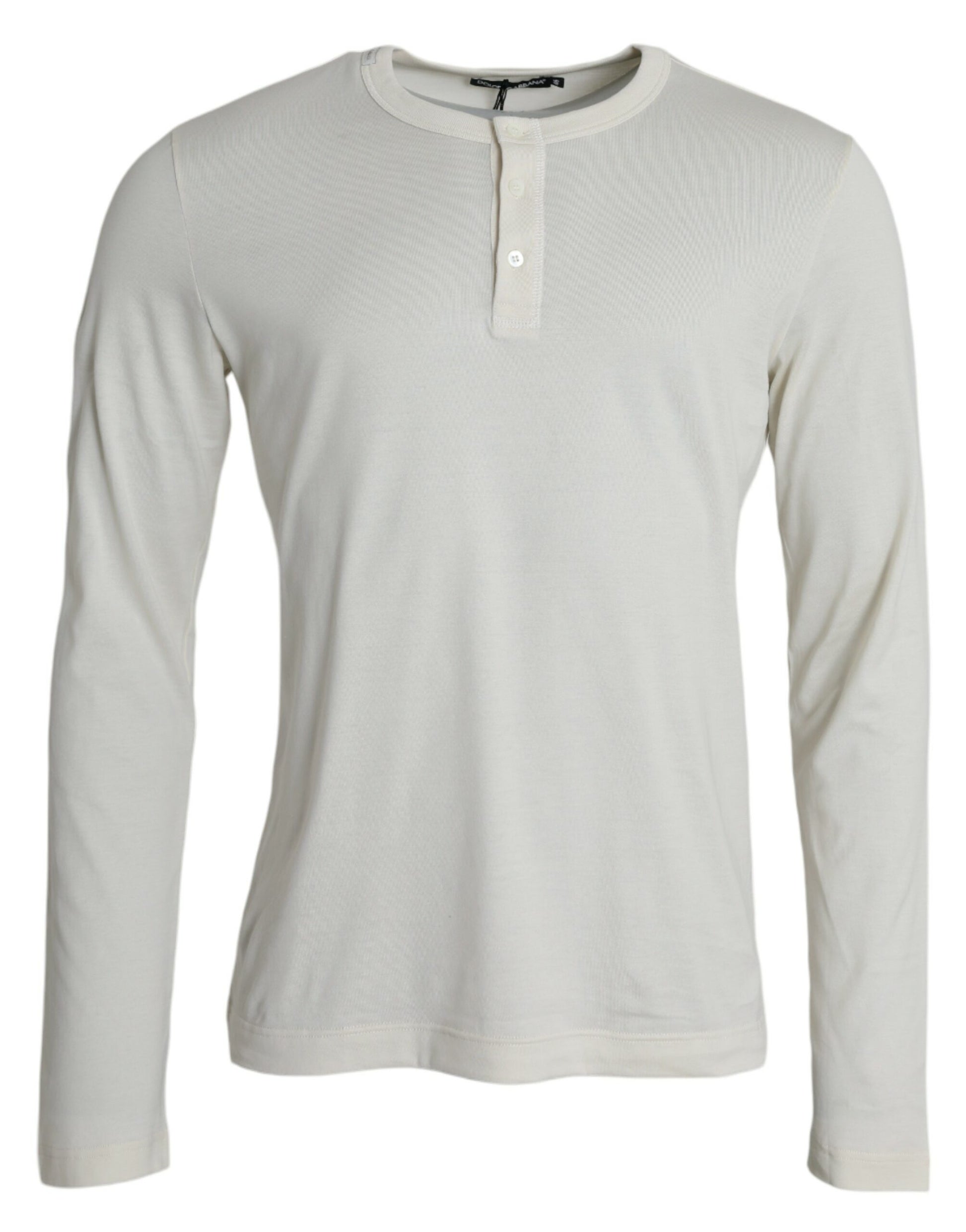 Pullover aus Baumwolle mit Rundhalsausschnitt in Off-White