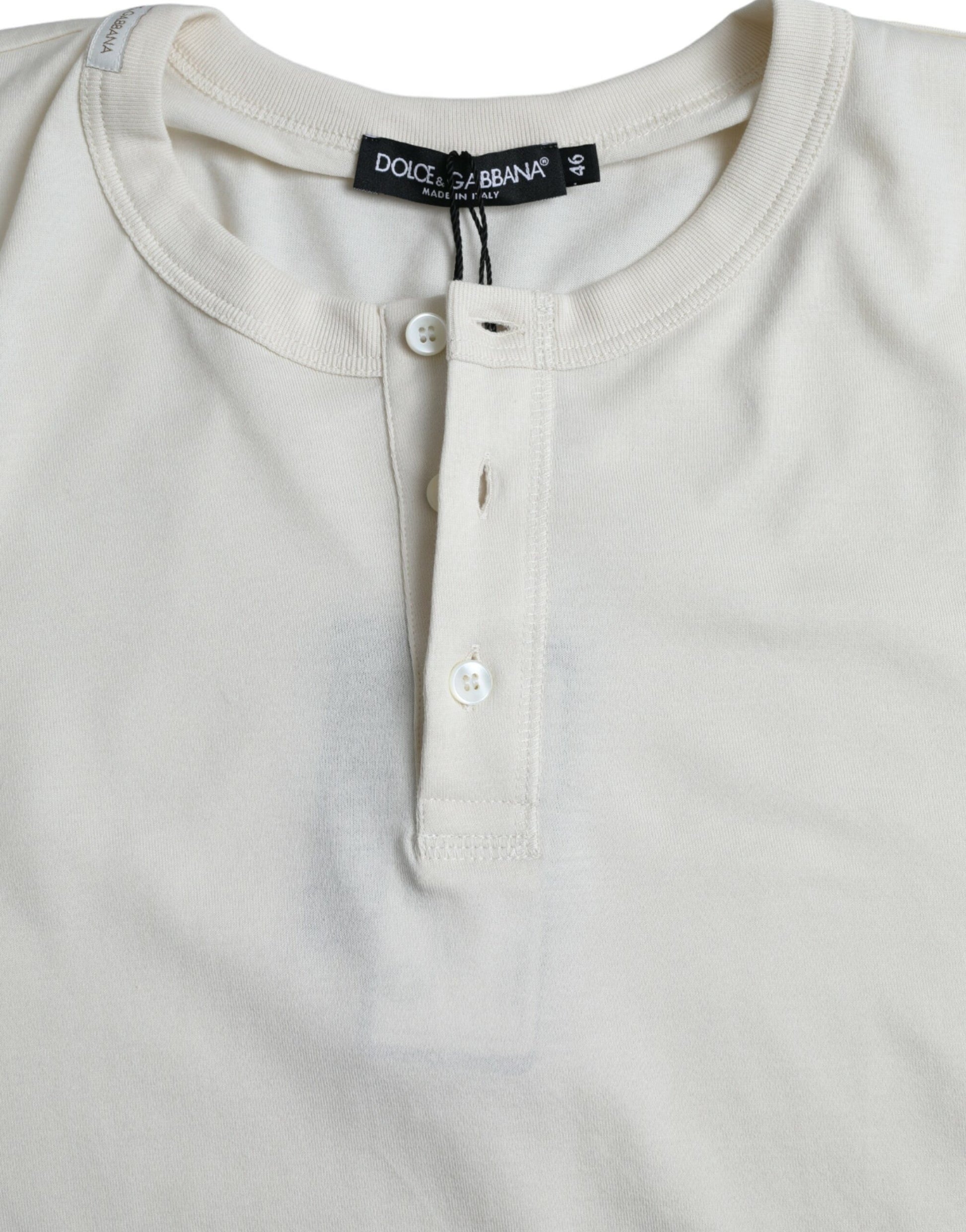 Pullover aus Baumwolle mit Rundhalsausschnitt in Off-White