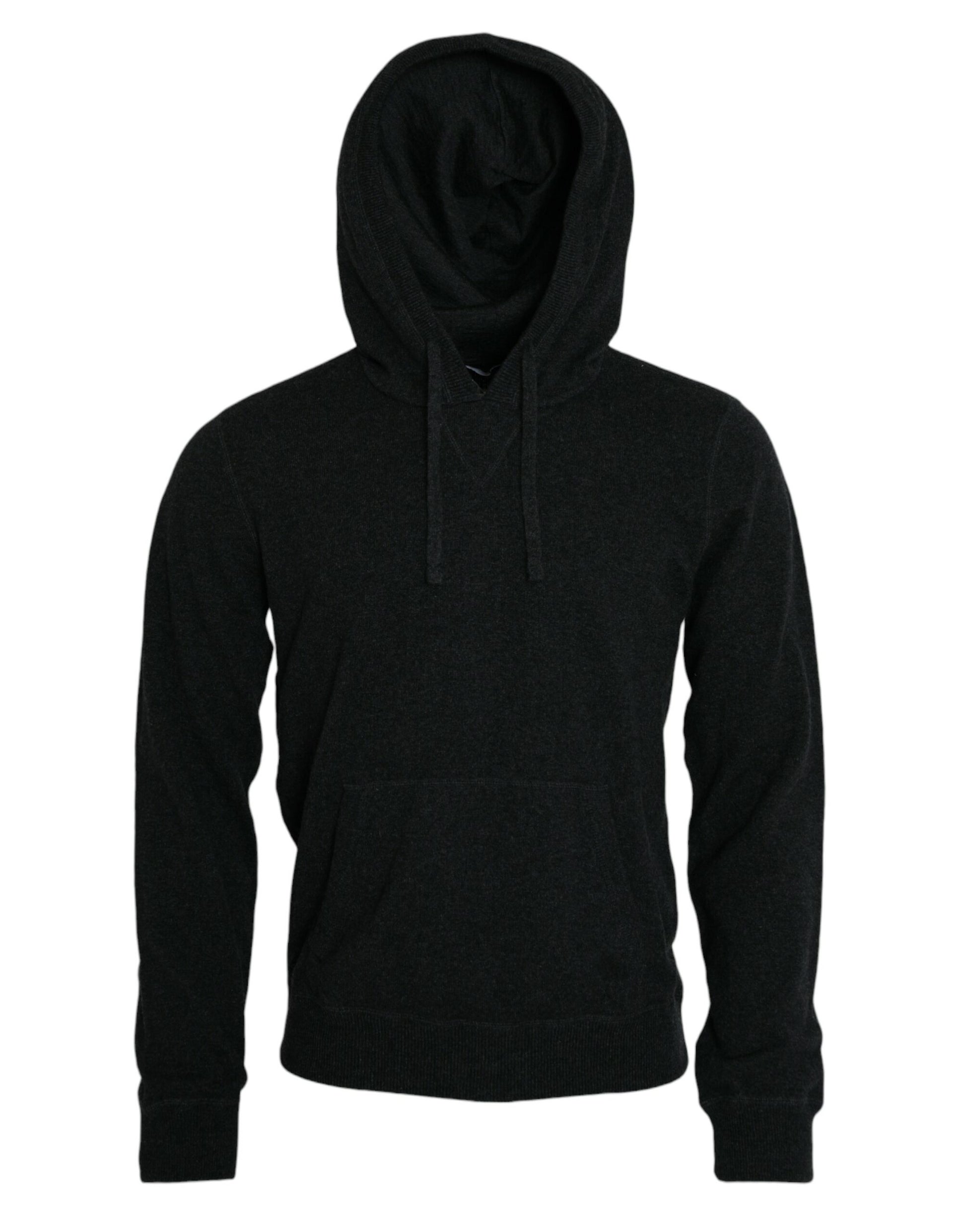 Dunkelgrauer Kaschmir-Kapuzenpullover