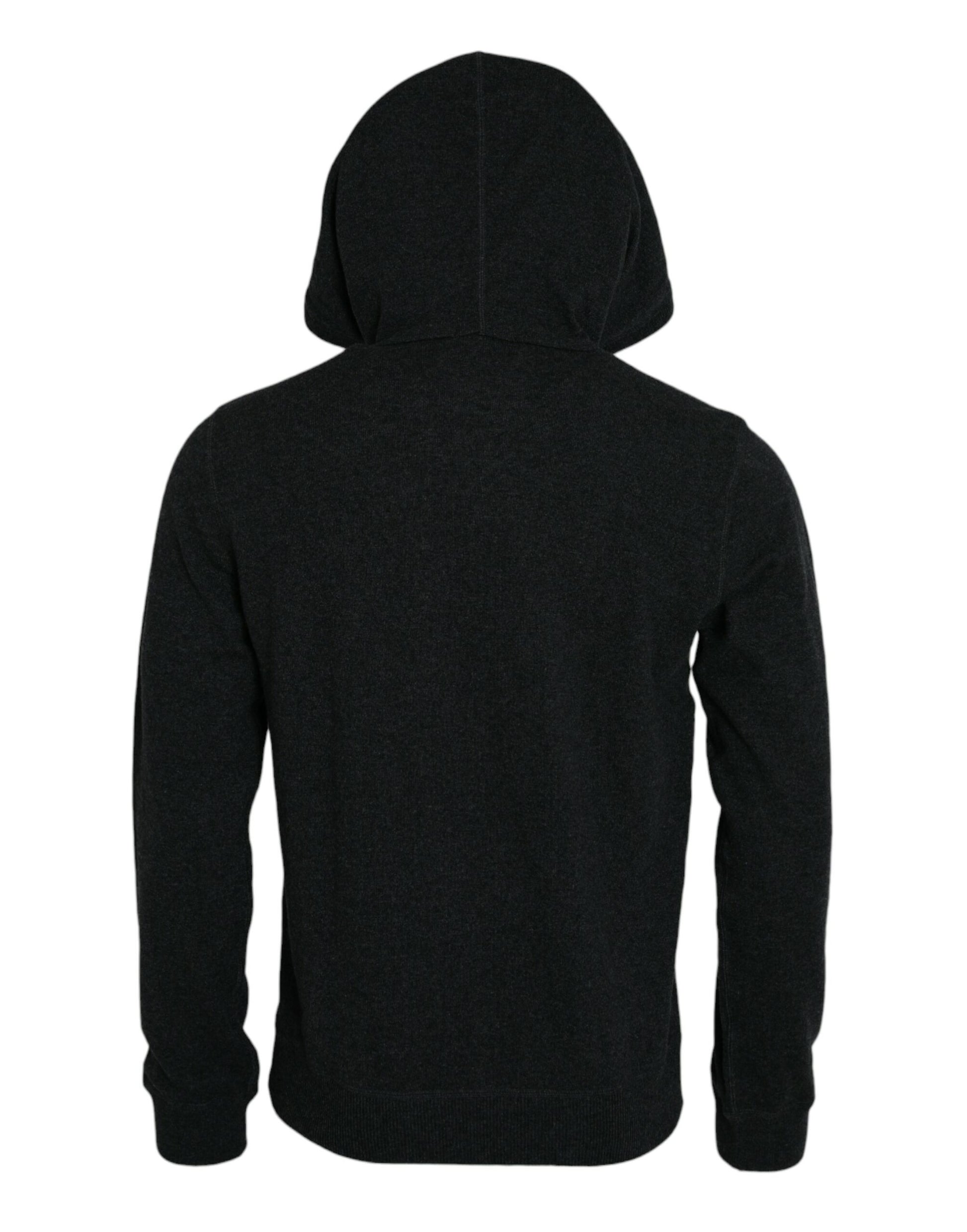 Dunkelgrauer Kaschmir-Kapuzenpullover