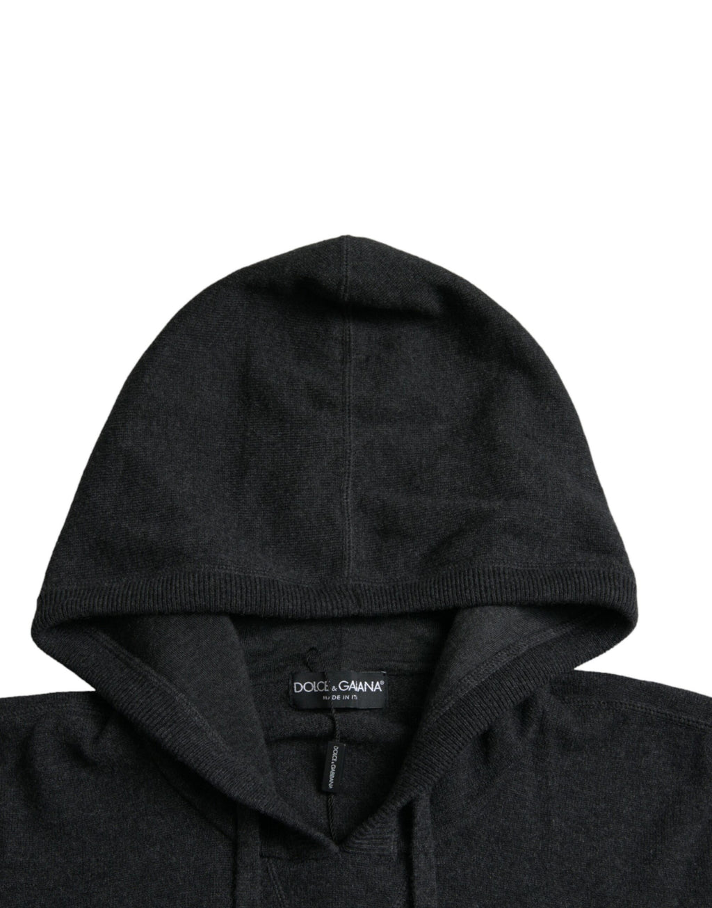Dunkelgrauer Kaschmir-Kapuzenpullover