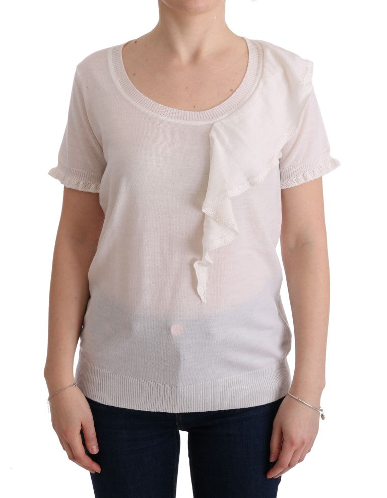 Weißes T-Shirt aus 100 % Lana-Wolle