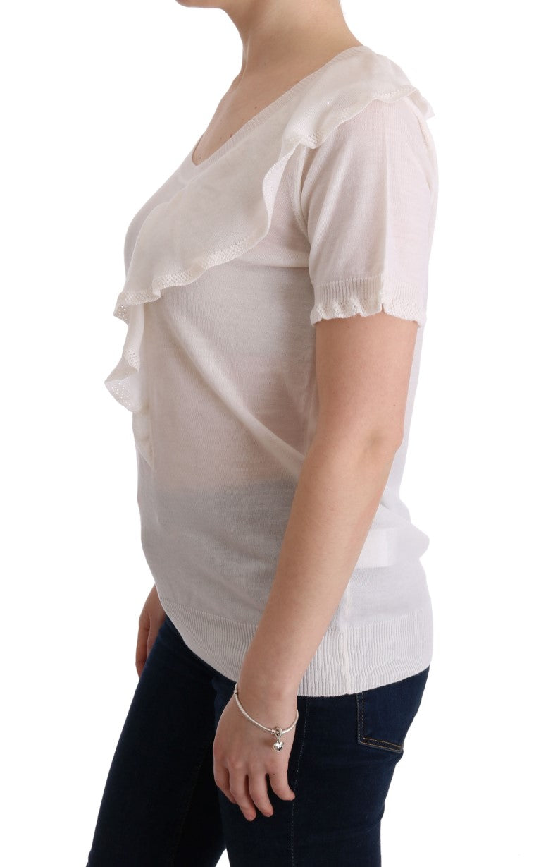 Weißes T-Shirt aus 100 % Lana-Wolle