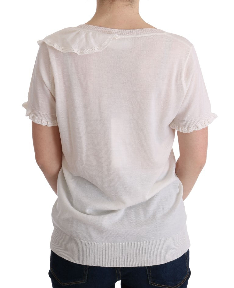 Weißes T-Shirt aus 100 % Lana-Wolle