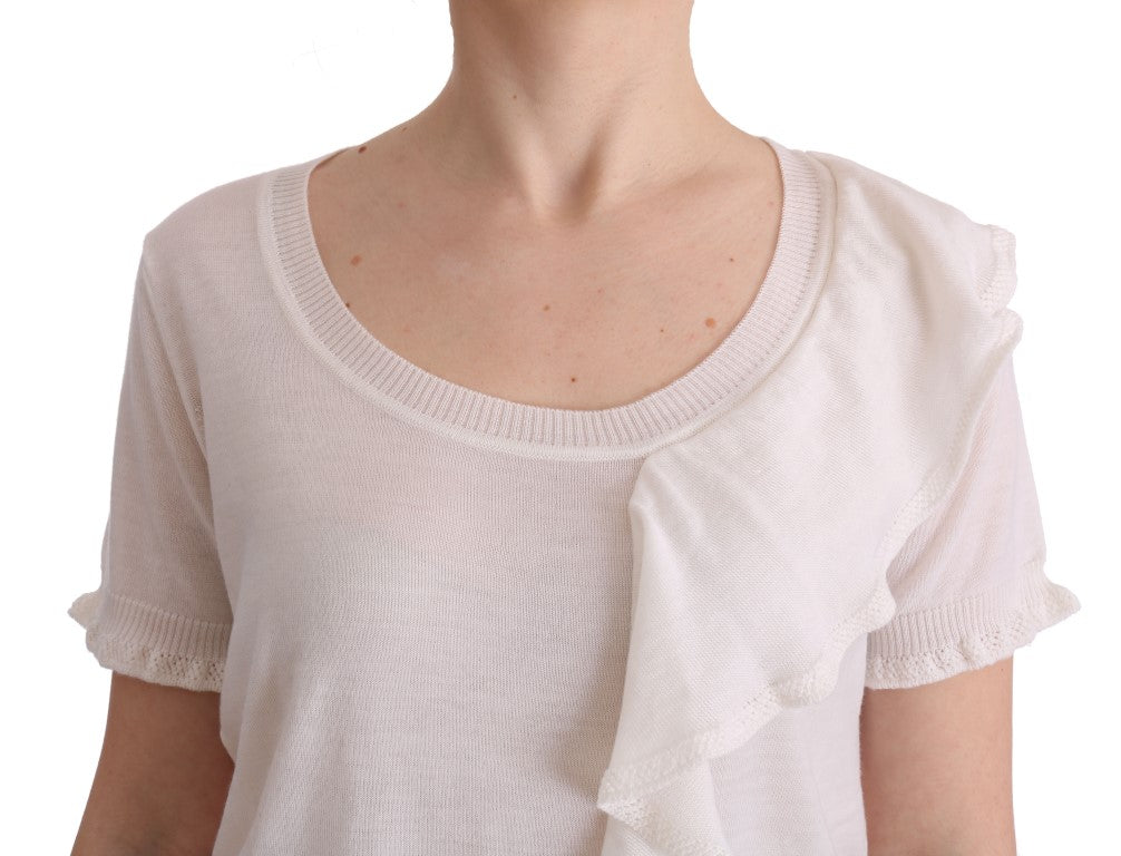 Weißes T-Shirt aus 100 % Lana-Wolle