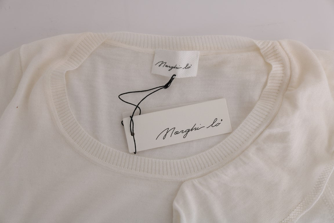 Weißes T-Shirt aus 100 % Lana-Wolle