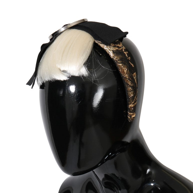 Schwarzes, kristallweißes Diadem-Stirnband