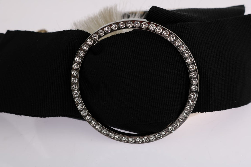 Schwarzes, kristallweißes Diadem-Stirnband