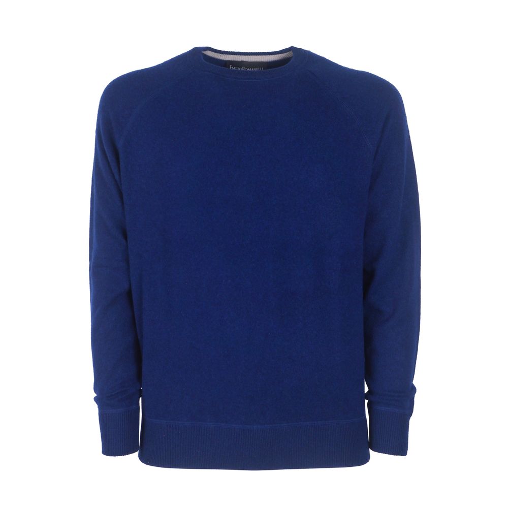 Blauer Kaschmirpullover für Herren