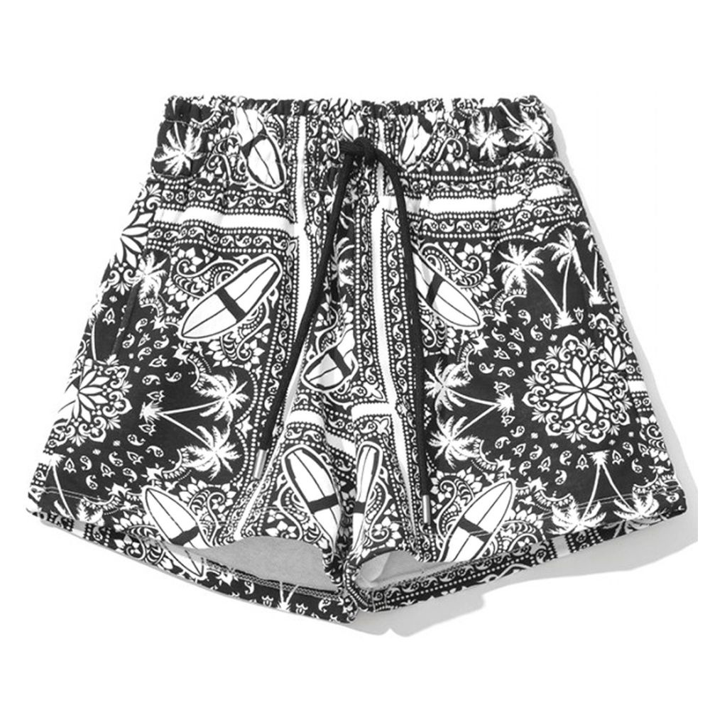 Schicke Monochrome Palmen-Baumwollshorts