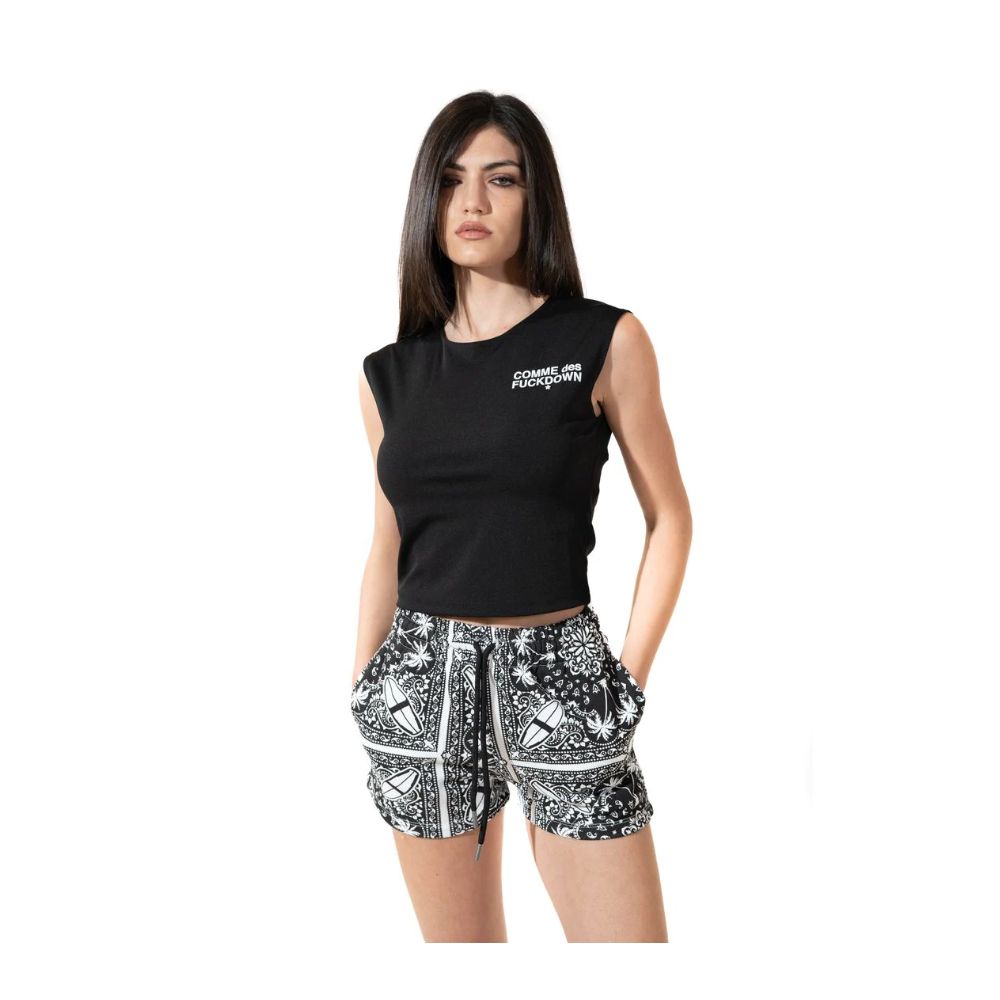 Schicke Monochrome Palmen-Baumwollshorts
